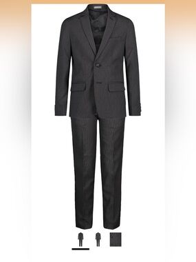 Van Heusen Black Pinstripe Boys Two-Piece Suit size 10 husky